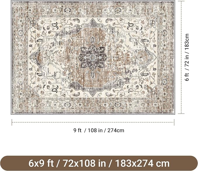 befbee 6x9 Area Rugs for Living Room, Super Soft Ultra-Thin Stain Resistant - Image 2