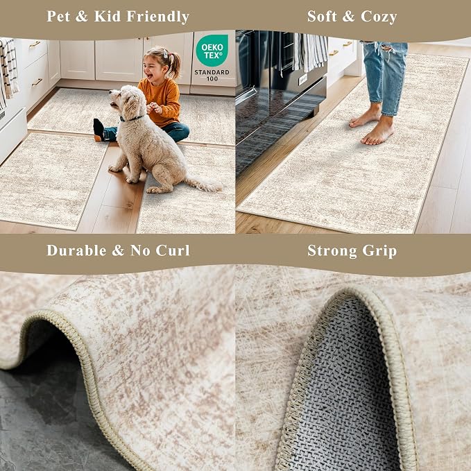 Runner Rug 2x10 Washable Non-Slip Hallway: Vintage Boho Carpet - Image 5