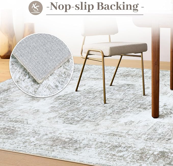 XLUEZ Area Rug 10x14 Living Room Rugs, Machine Washable Vintage Distressed - Image 7