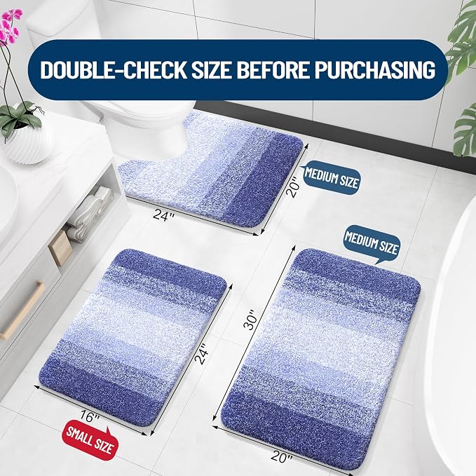 OLANLY Bathroom Runner Rugs Mat 47x17, Extra Soft Absorbent Microfiber Bath Rugs - Image 2