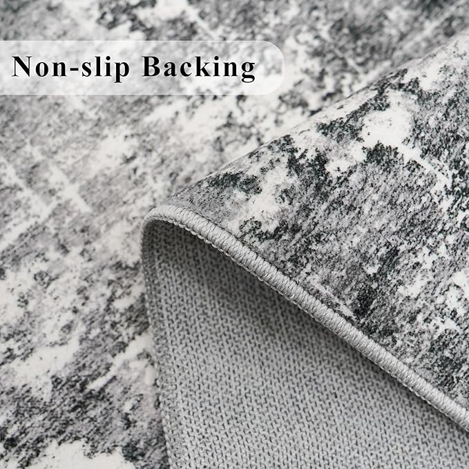 Washable 2X10 Kitchen Area Rug: Entryway Abstract Rug Runner Soft Bedroom - Image 3