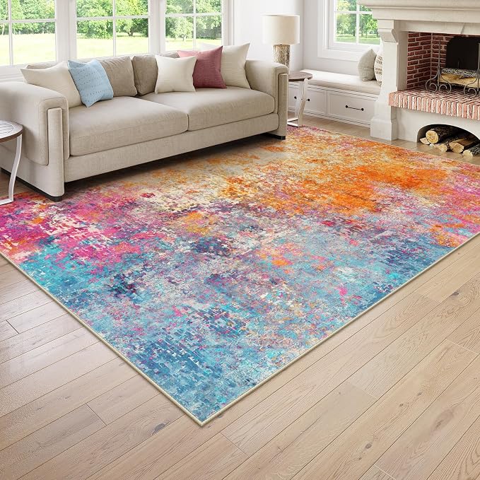 Lahome Modern Abstract Washable 6x9 Area Rugs by Lahome