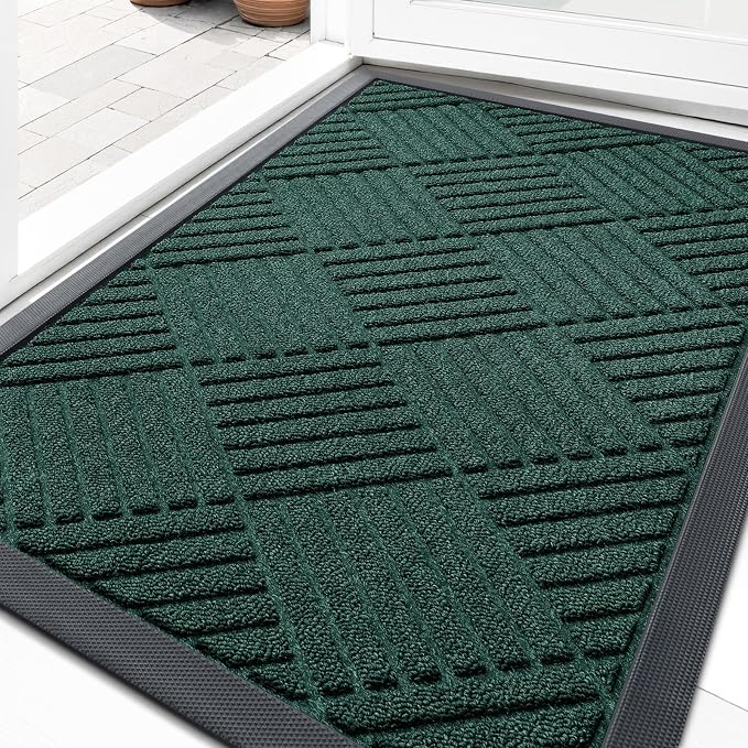 OLANLY Front Door Mat Outside Entrance 29.5x17, Heavy Duty Sturdy Natural by OLANLY