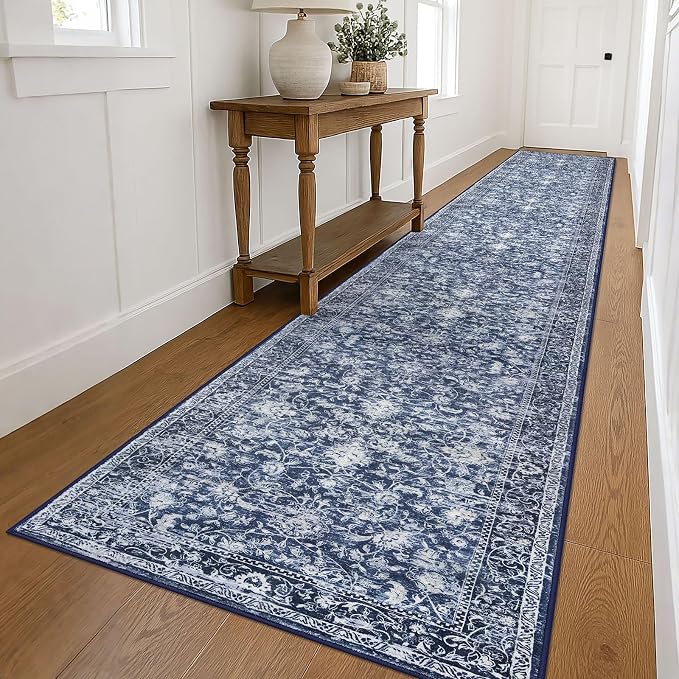 KILOCOCO Hallway Runner 3x18 Rug Runner Printed Vintage Floral Washable Kitchen - Image 3