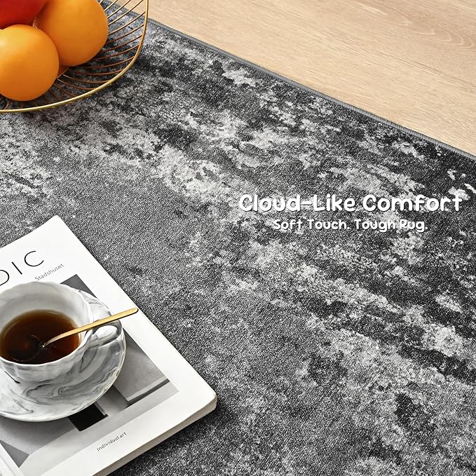 2x7 Black Rug Runners for Hallways Kitchen Runner Rug Non Slip Washable Black - Image 6