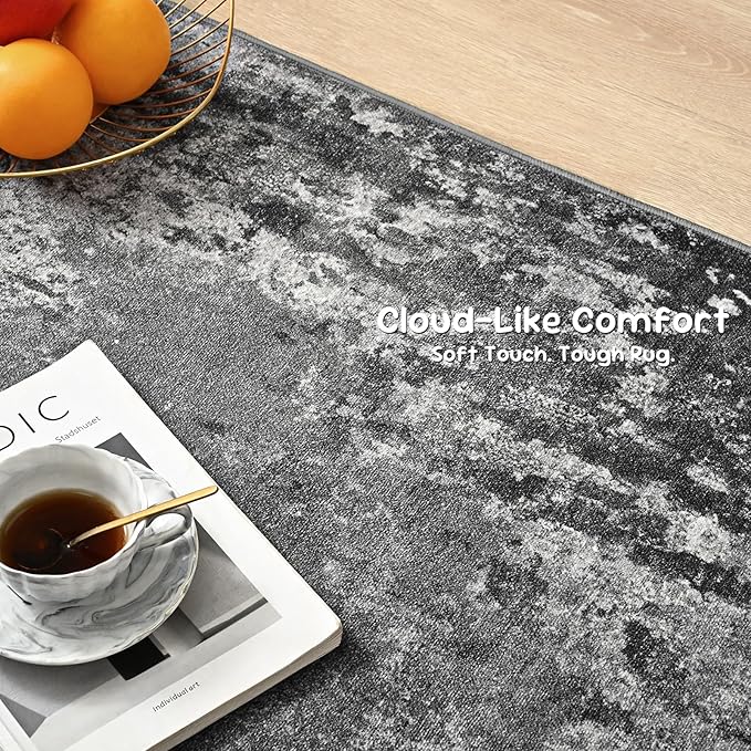 3x7 Black Rug Runners for Hallways Kitchen Runner Rug Non Slip Washable Black - Image 6