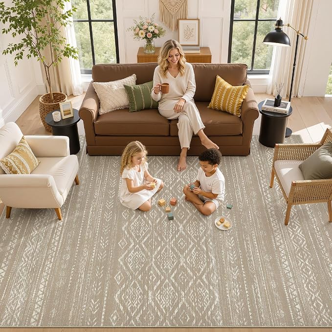 Nakagishi Area Rug Living Room Rugs: 9x12 Large Soft Machine Washable Boho - Image 8