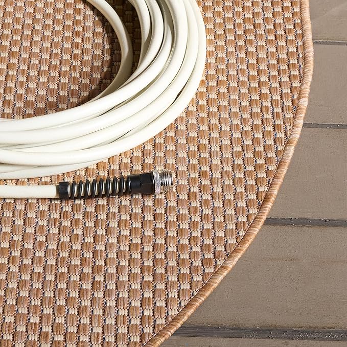 SAFAVIEH Courtyard Collection 7'1" Round Natural/Cream CY8521 Indoor/ Outside - Image 4
