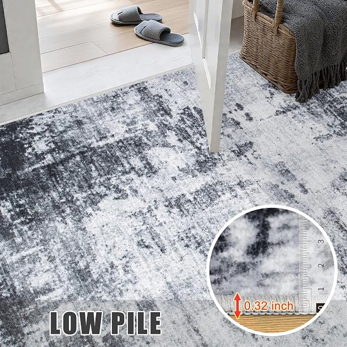 Washable Area Rug 3x5 Entryway Rug: Washable Modern Abstract Soft Thin Rug - Image 7