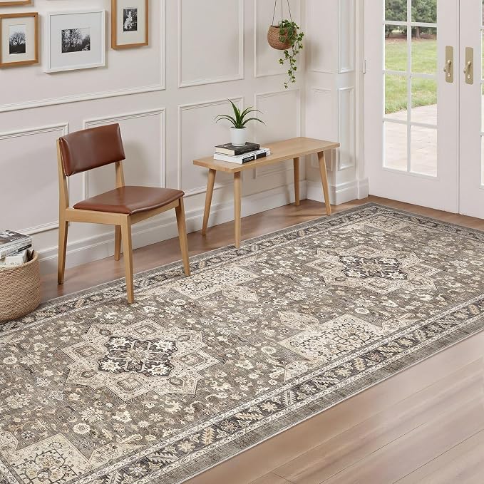 Vintage Hallway Runner Rug 3x8: Large Soft Washable Entryway - Image 3