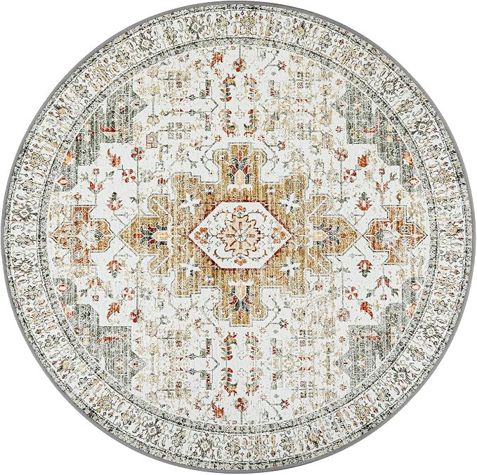 Moynesa Ultra-Thin Washable Round Rug - 6ft Large Living Room Circle Area Rugs - Image 8