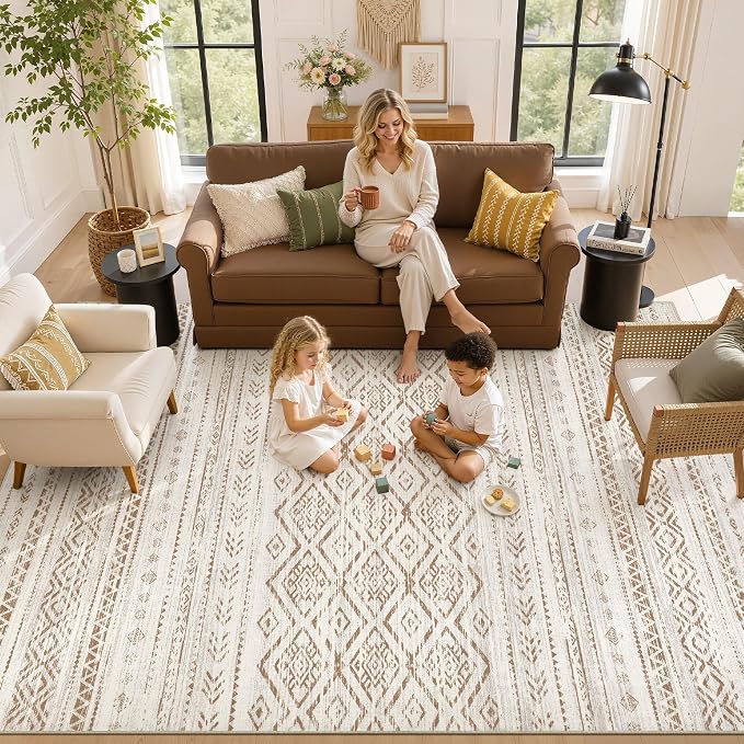 Nakagishi Area Rug Living Room Rugs: 9x12 Large Soft Machine Washable Boho - Image 8