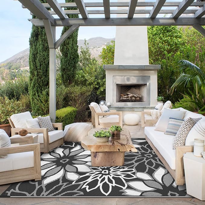 GENIMO Outdoor Rug Waterproof for Patio Decor, Large Area Rugs Mats for RV - Image 3