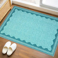 GarveeHome Scalloped Teal Door Mat Indoor Rugs by GarveeHome