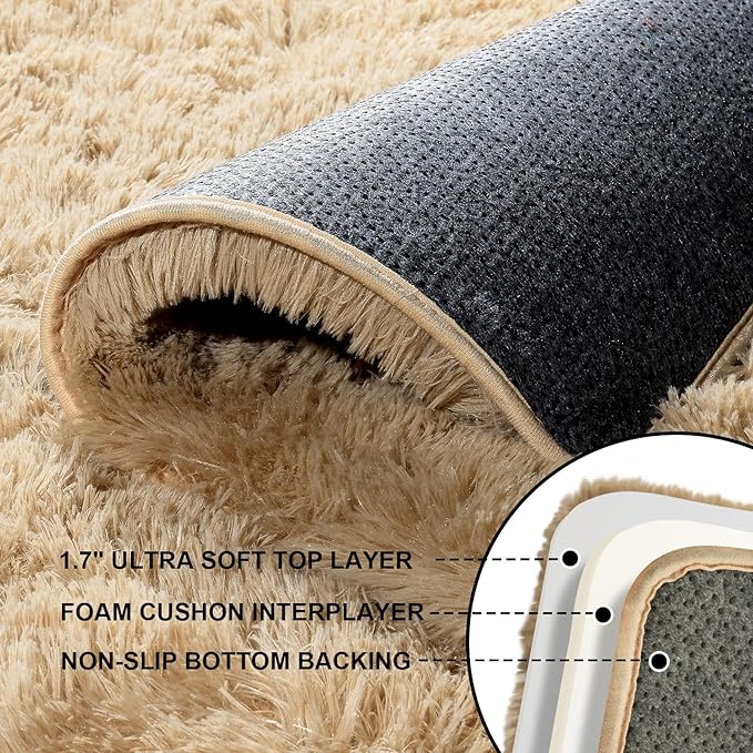 2x3 Rugs for Bedroom, Fluffy Area Rugs for Living Room, Small Fuzzy Shag Soft - Image 6