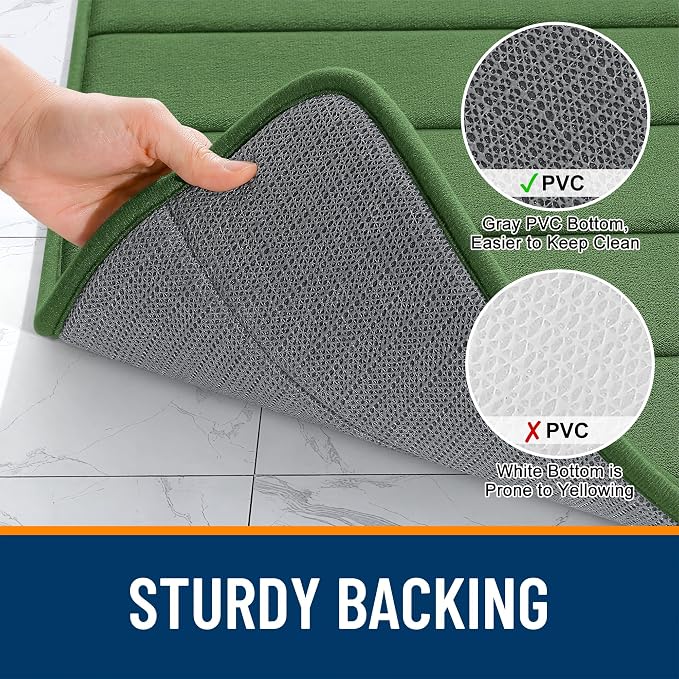 OLANLY Memory Foam Bath Mat 44x32, Super Soft Absorbent Bathroom Rugs, Quick Dry - Image 7