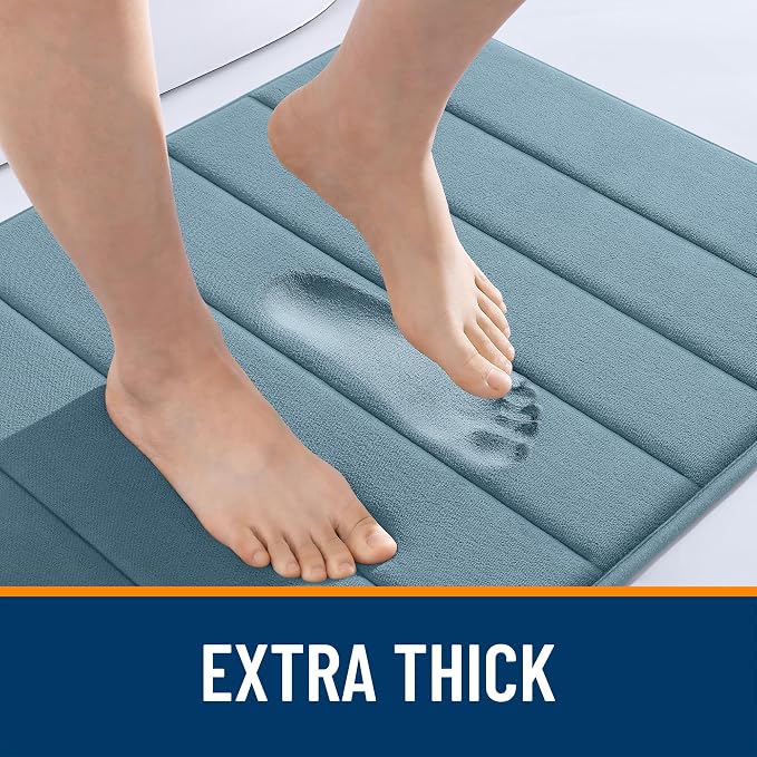 OLANLY Memory Foam Bath Mat 34x21, Super Soft Absorbent Bathroom Rugs, Quick Dry - Image 6