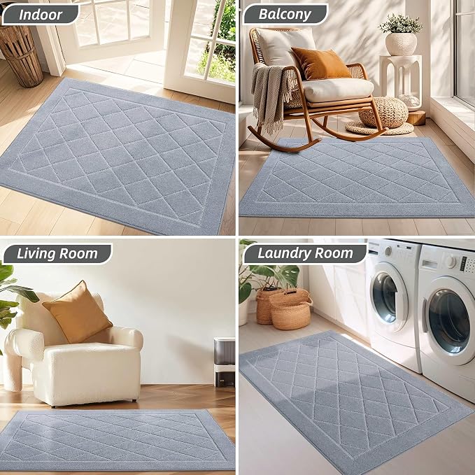BEQHAUSE Dirt Trapper Door Mat 20" x 32", Doormat Non-Slip Entryway Rugs - Image 8