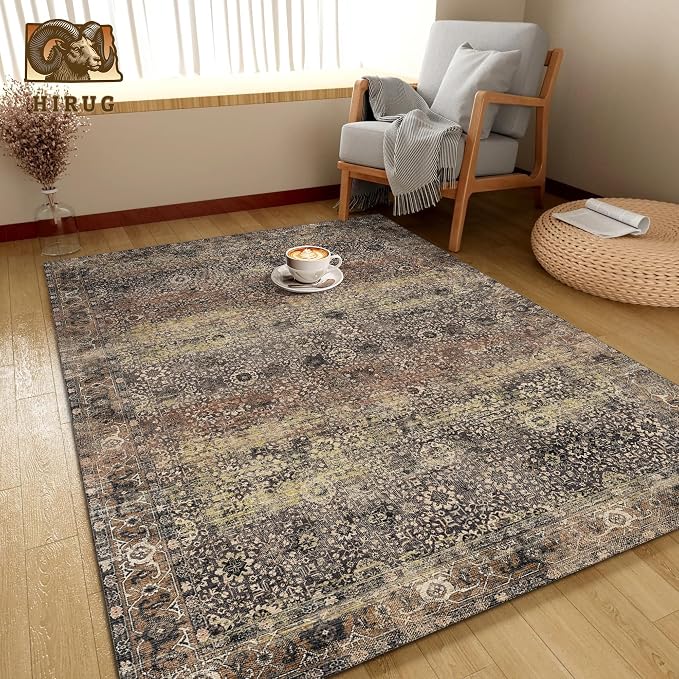 Washable Area Rug 4' x 6' Vintage Traditional Persian Mat - Image 4