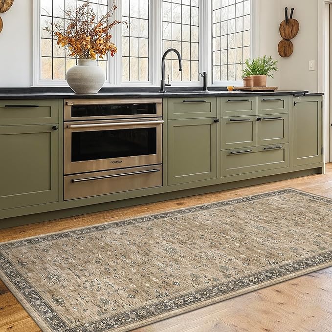 Natural Taupe 2x8 Runner Rug for Hallway, Long Runner Rug for Kitchen, Entryway - Image 3