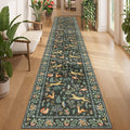 DUKINO 2x12 Washable Runner Rug, Ultra Soft Vintage Animal Runner Rug by DUKINO