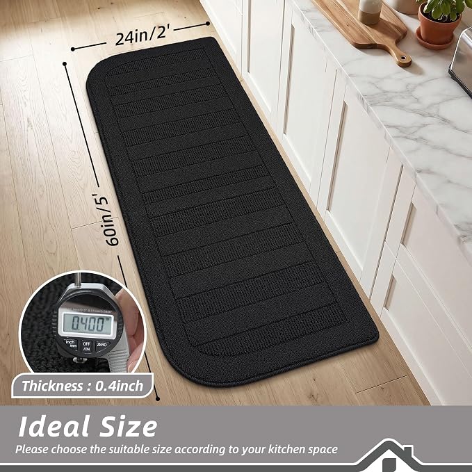 BEQHAUSE 24x60 Inch Kitchen Rugs Non-Slip Washable Kitchen Mats - Image 2