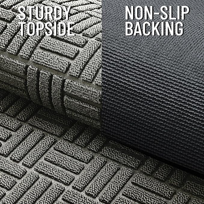 OLANLY Front Door Mat Outside Entrance 59x34, Heavy Duty Sturdy Natural Rubber - Image 4