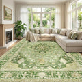 RELEANY Area Rugs Large 10'x12' Washable Non-Slip, Floral Vintage Distress by RELEANY