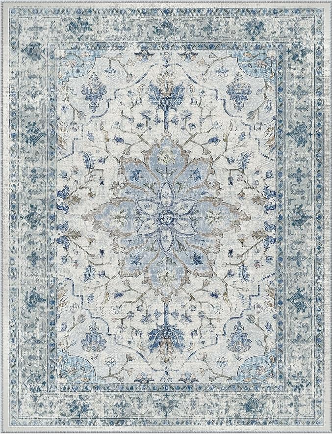 RELEANY Area Rugs Runner 3'x20' Washable Non-Slip, Floral Vintage Distress - Image 9