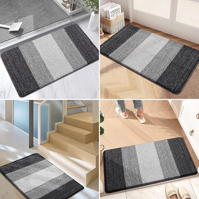 Kitinjoy Indoor Outdoor Door Mat, 34x21 Non-Slip Absorbent Dirt Trapper - Image 6