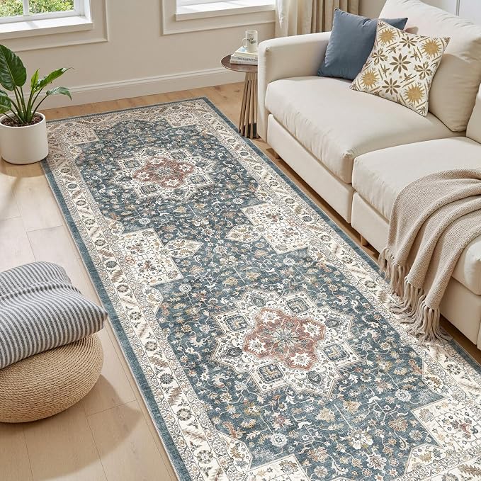 Vintage Hallway Runner Rug 3x12: Large Soft Washable Entryway - Image 7