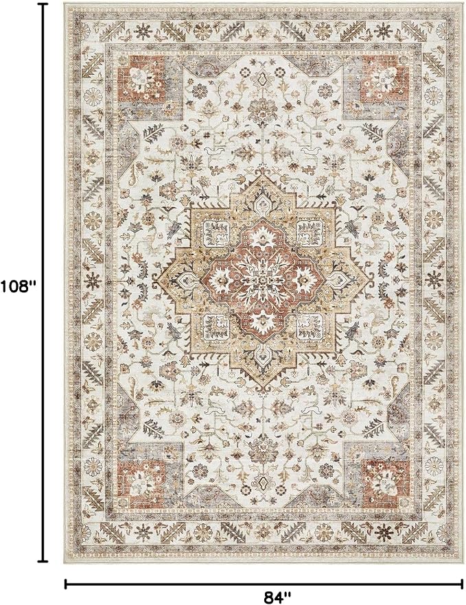 Vintage Living Room Area Rug 7x9 - Image 2
