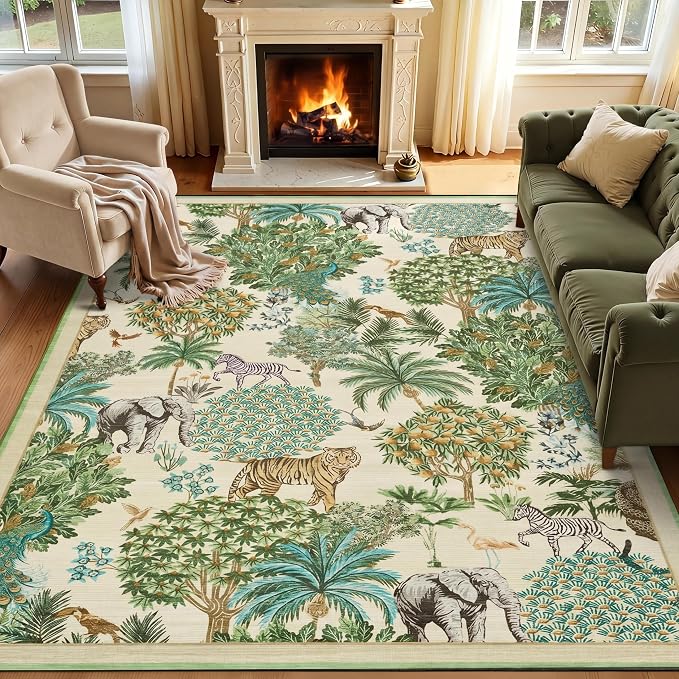 GarveeHome Jungle Rug 10x13 Washable Area Rugs by GarveeHome