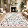 Area Rugs 9x12 Living Room: Floral Washable Rug Vintage Large Soft Boho by PLHXFRSoftAreaRugs