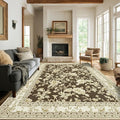 Large Neutral Brown Area Rug 10x12 by BILEEHOME