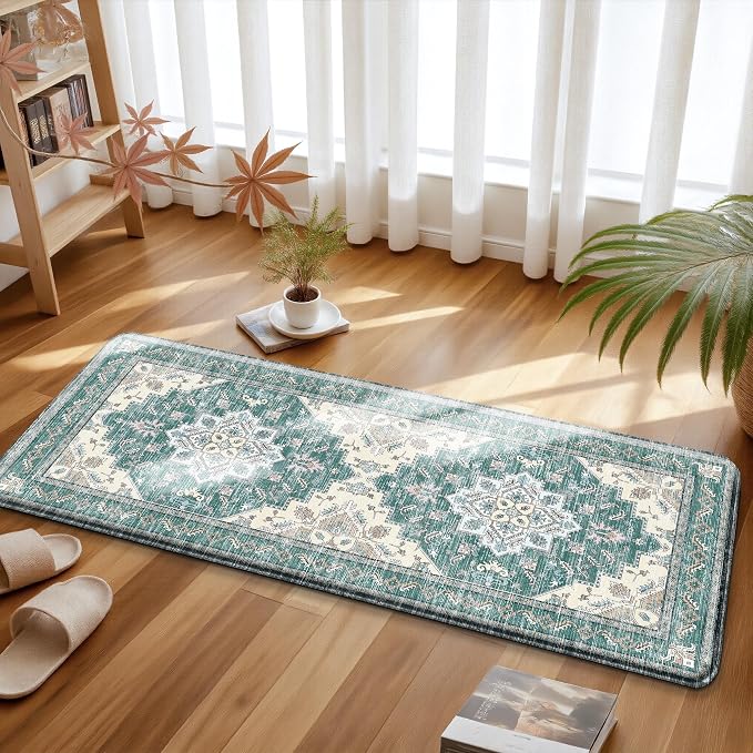 Boho Kitchen Mats for Floor 2 Piece Set Anti Fatigue Cushioned PVC Kitchen Rugs - Image 7