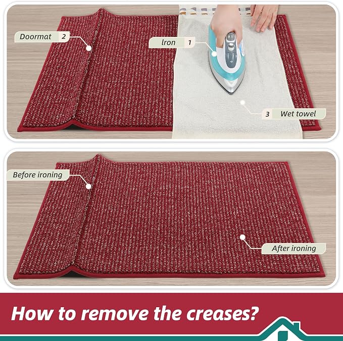 BEQHAUSE Dirt Trapper Door Mat 24" x 36", Non-Slip Washable Doormats Entrance - Image 9
