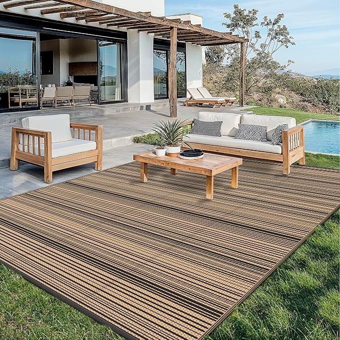 GENIMO Outdoor Rug for Patio Clearance, Lightweight Waterproof RV Camping Mat by GENIMO
