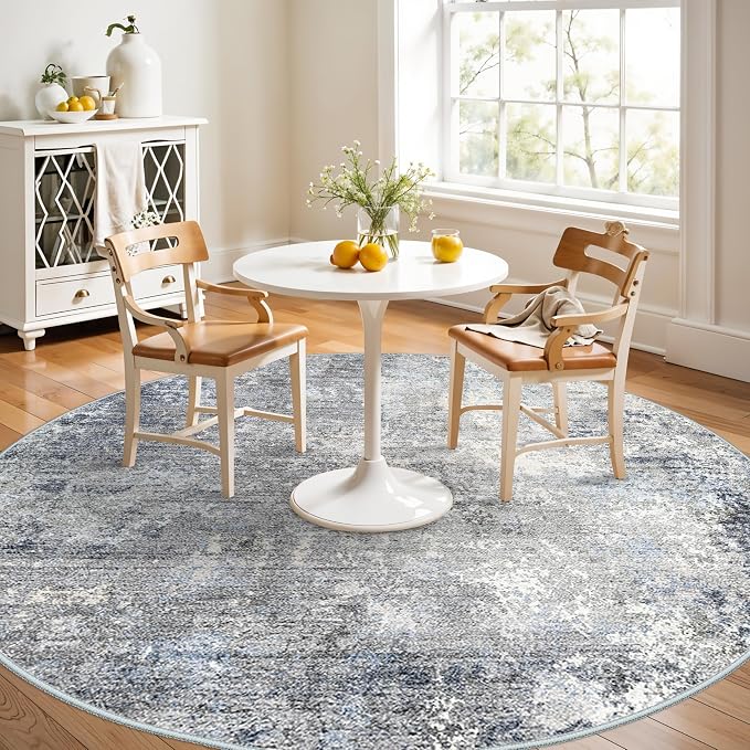 Round Area Rug 6ft Washable by BYYVOORugsforYourHome