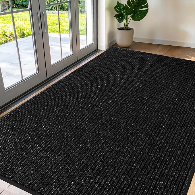 Commercial Door Mat 4'x6' Black, Heavy Duty Industrial Floor Mat by Unknown