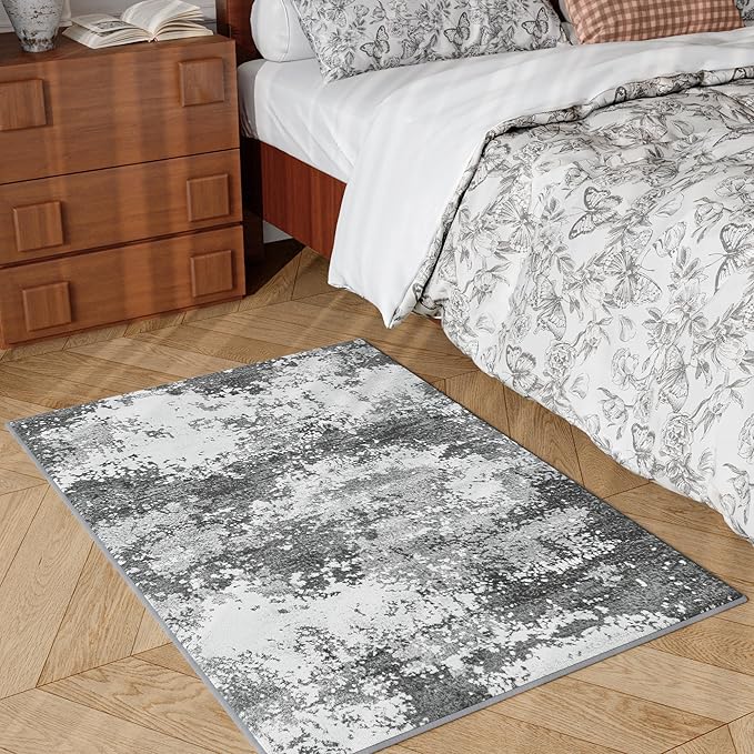 2x4 Washable Porch Rug Grey Welcome Door Mat Entrance 24x48, Small Runner Rugs - Image 3