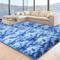 6x9 Area Rugs for Living Room, Tie-Dyed Blue Large Fluffy Shag Rug for Bedroom by Unknown