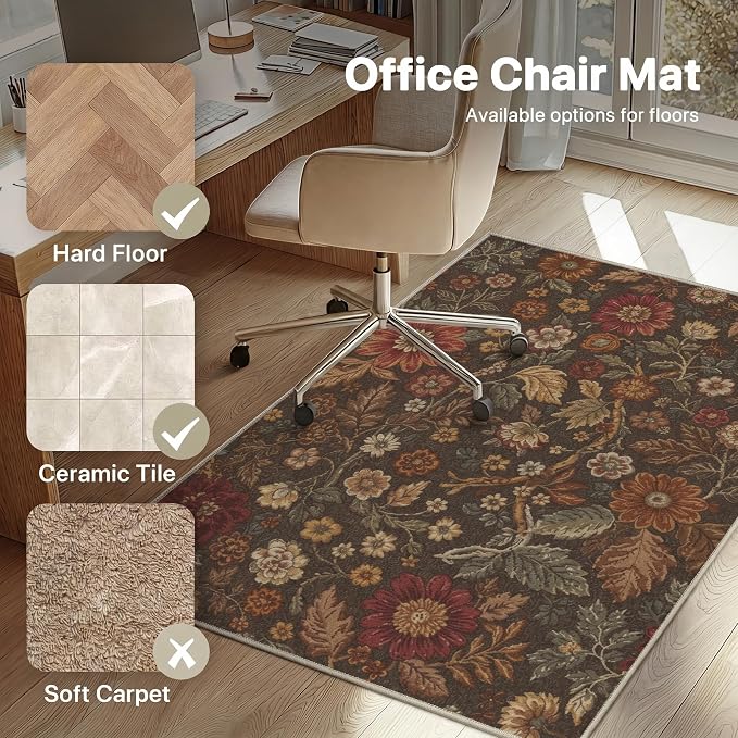 36"x48" Office Chair Mat for Hardwood Tile Floor, Under Desk Carpet Protector - Image 3