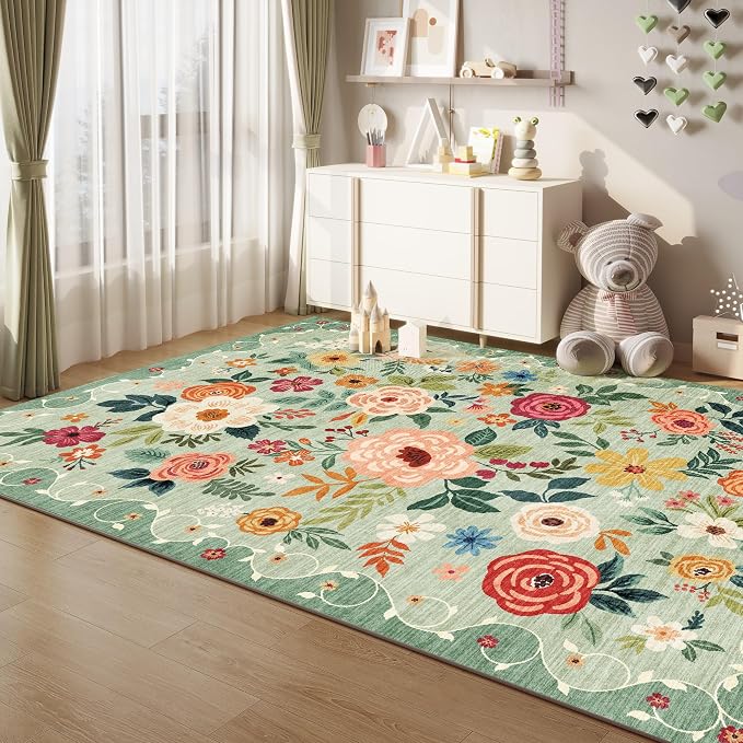 DUKINO 5x7 Area Rug, Floral Rugs - Image 4