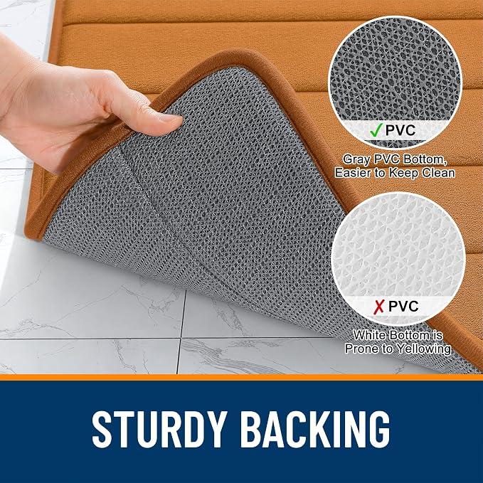 OLANLY Memory Foam Long Bathroom Rugs Runner 47x24, Super Soft Absorbent Bath - Image 7