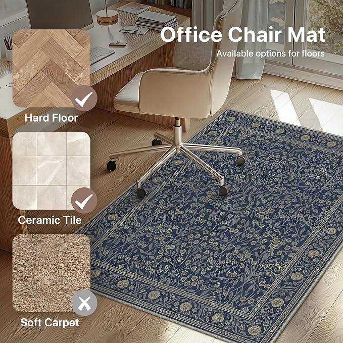 36"x60" Office Chair Mat for Hardwood Tile Floor, Under Desk Carpet Protector - Image 3