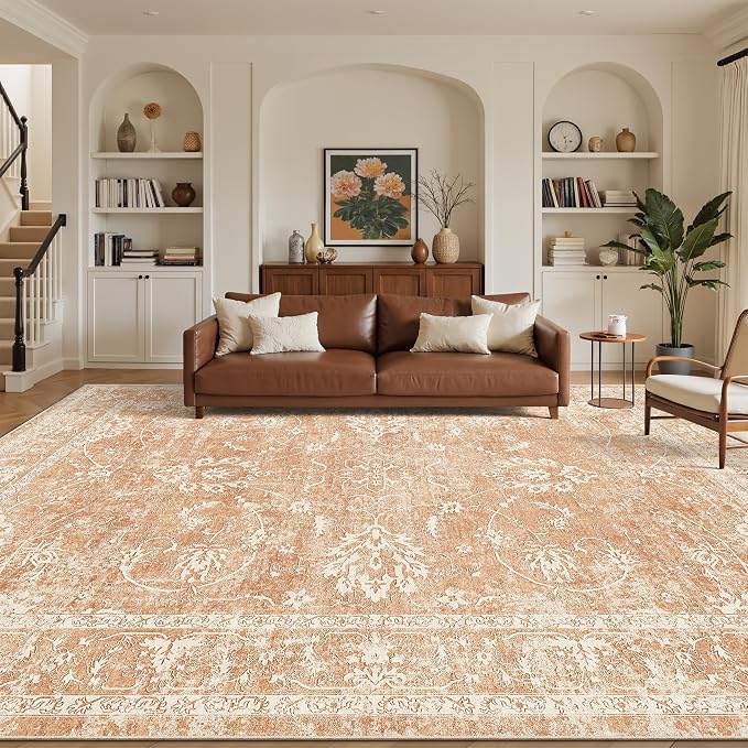 Madane 9x12 Area Rugs for Living Room, Machine Washable Vintage Rug by Madane