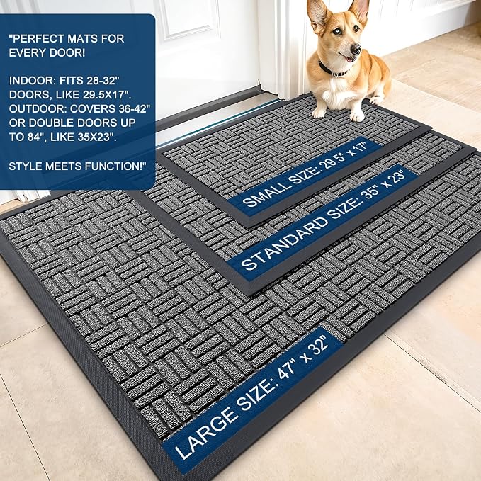 OLANLY Front Door Mat Outside Entrance 71x23, Heavy Duty Sturdy Natural Rubber - Image 2