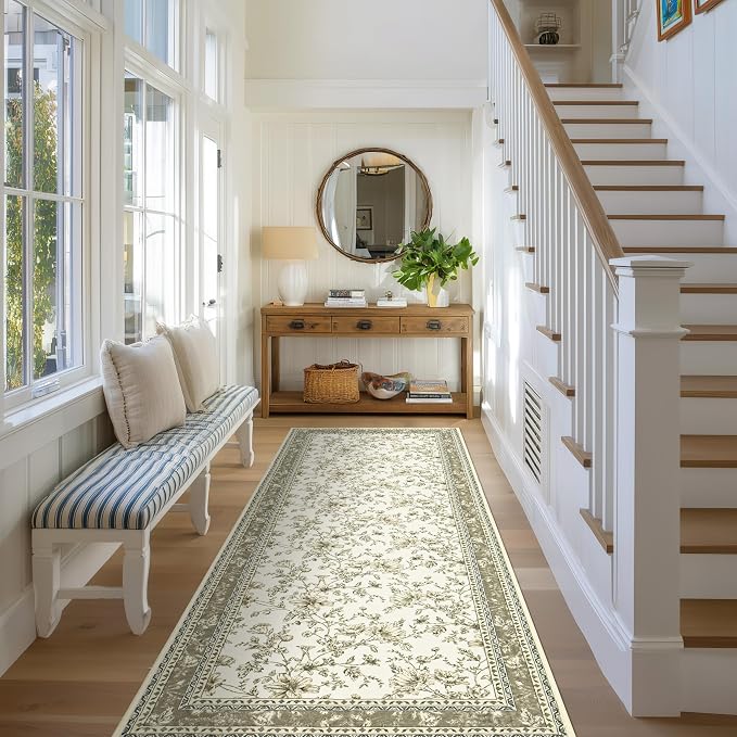 Greyish Beige Runner Rugs 2x6 for Hallway Kitchen Bedroom Beside Laundry Room - Image 2