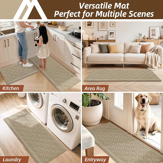 COSY HOMEER 60x24Inch/35X24Inch Kitchen Rugs Sets Non-Slip Washable Kitchen Mats - Image 7